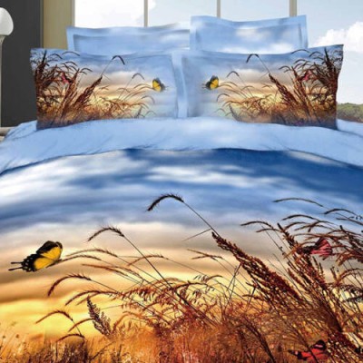 Lenjerie de pat digital print 3d (wheat spice)